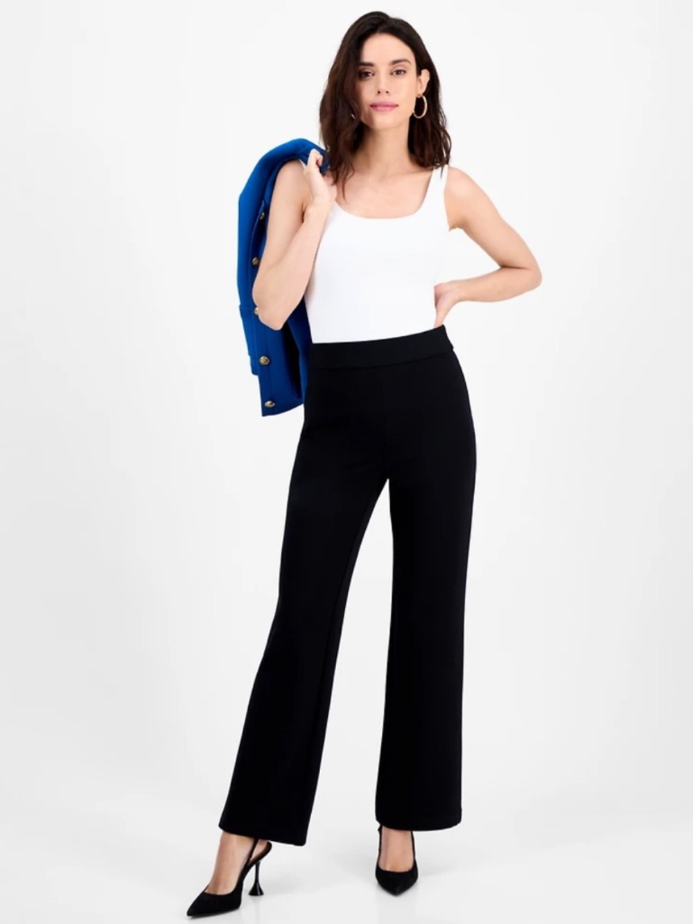 INC INTERNATIONAL CONCEPTS Black Wide Leg Palazzo Pants PS SP Petite Small $60